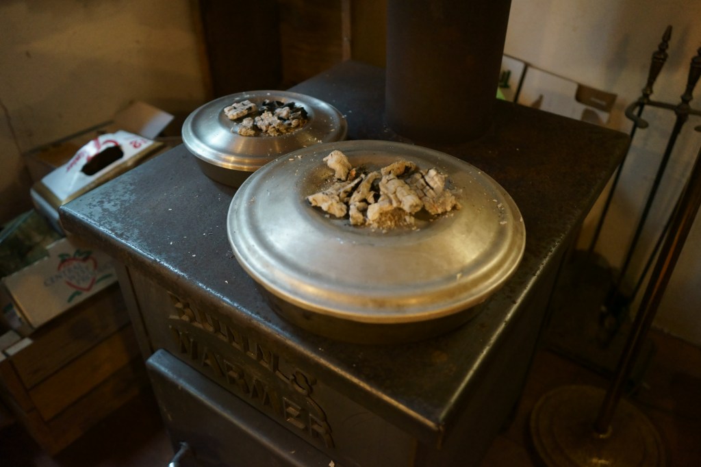 Pizzas can also be baked on wood-burning stoves for an ultimate rainy cabin dinner.